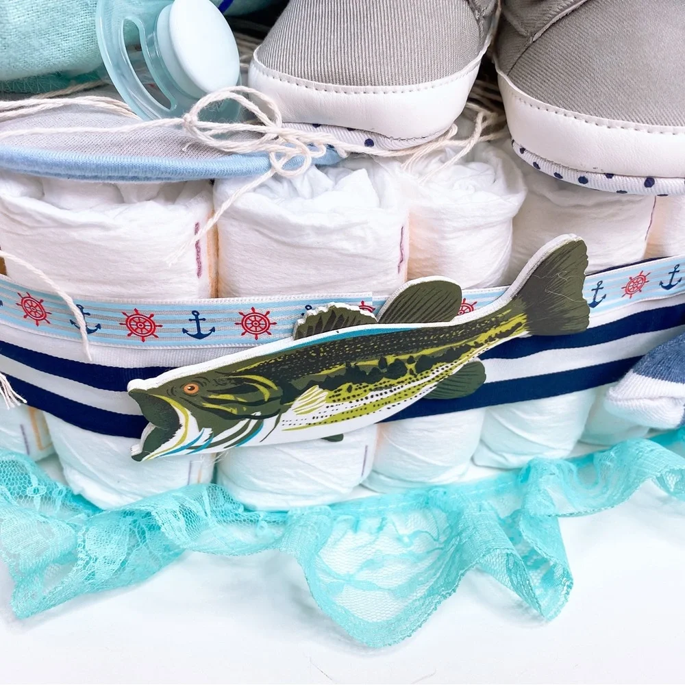 Fisherman Diaper Cake, Boatman Diaper Cake
